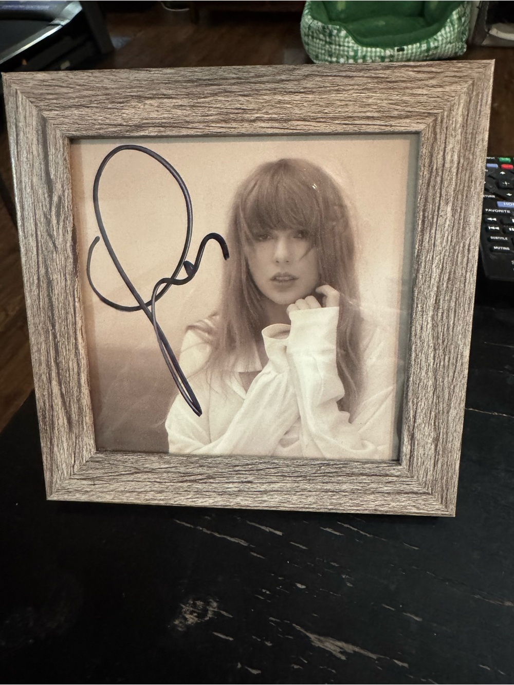 Taylor Swift Signed Photo in Gray Wood Frame